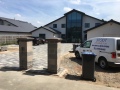 Block paving and gate posts