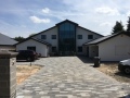 Front elevation showing block paving
